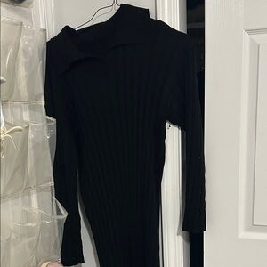 By Tess cable knit Black maxi Long Sleeve Dress size M